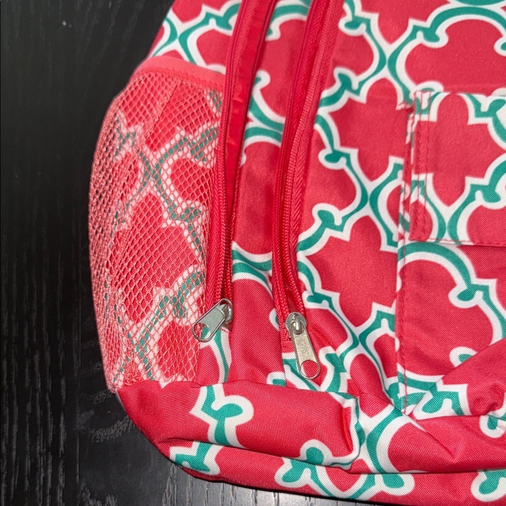 Pink and White Patterned Backpack - Picture 3 of 5